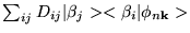$\sum_{ij} D_{ij} \vert \beta_j> < \beta_i \vert\phi_{n{\bf k}}>$