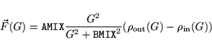 \begin{displaymath}
\vec F(G) = {\tt AMIX} \frac{G^2}{G^2+ {\tt BMIX}^2} (\rho_{\rm out}(G)-\rho_{\rm in}(G))
\end{displaymath}