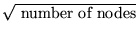 $\sqrt{\mbox{ number of nodes}}$