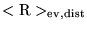 $<{\rm R}>_{{\rm ev,dist}}$