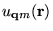 $u_{{\bf q}m}({\bf r})$