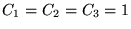 $C_1=C_2=C_3=1$