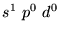 $s^1~p^0~d^0$