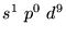 $s^1~p^0~d^9$
